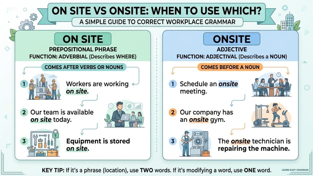 on site or onsite